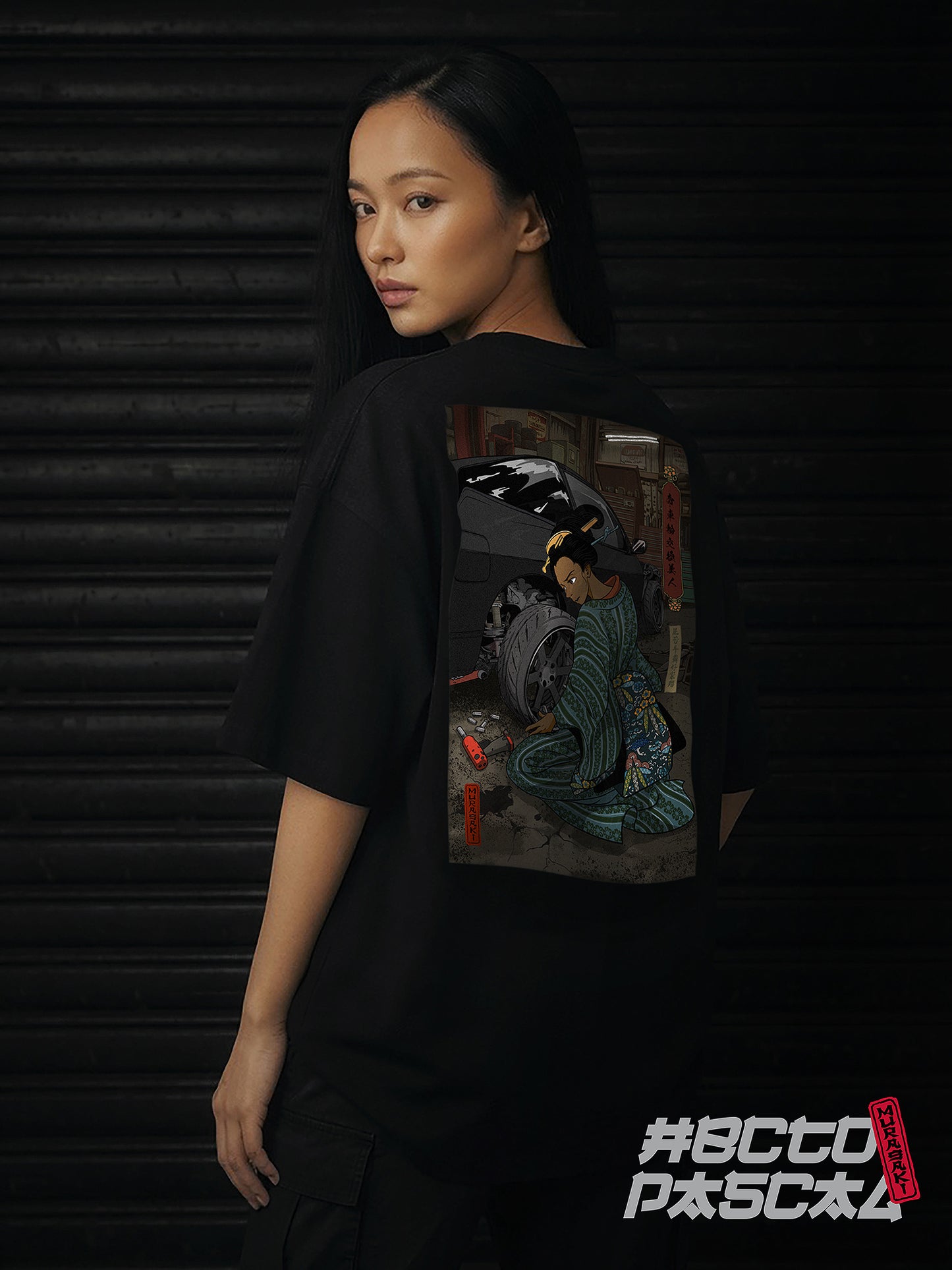 HECTOPASCAL×MURASAKI 帝車輪交換美人 T-SHIRT
